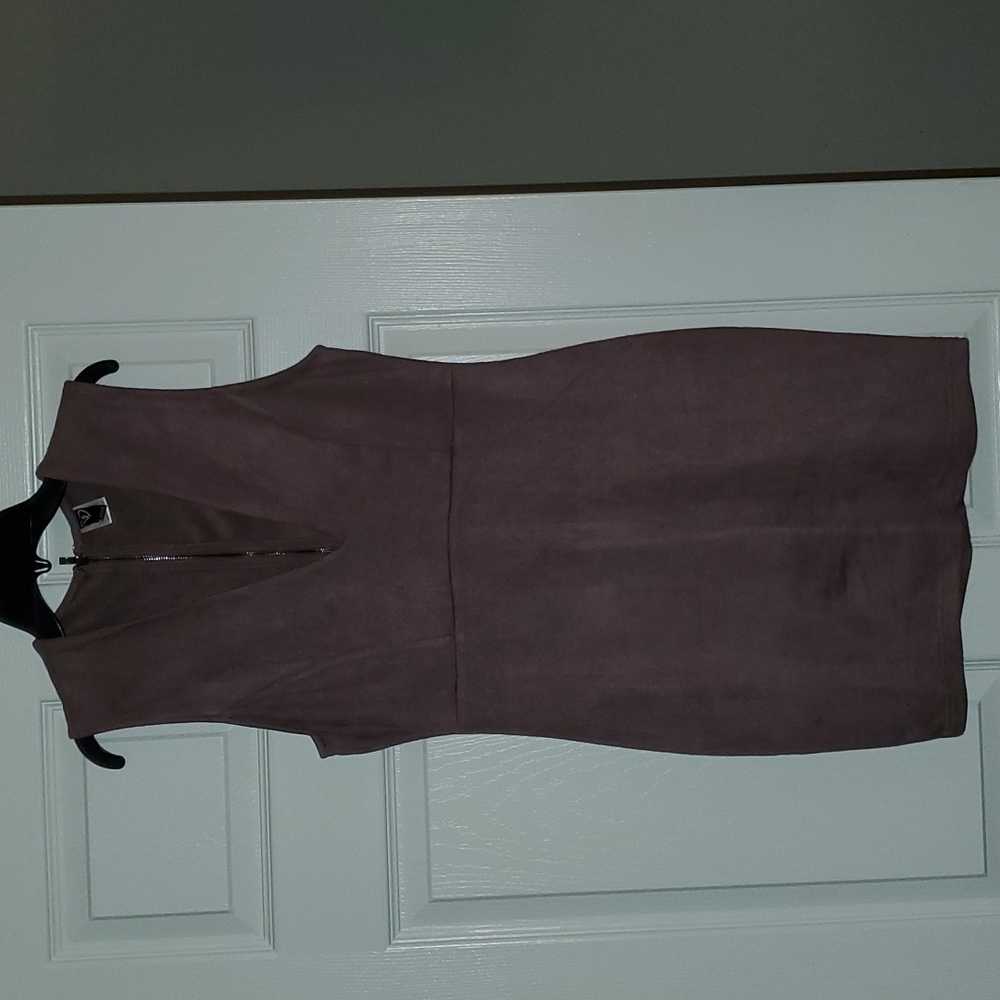 Suede sleeveless dress